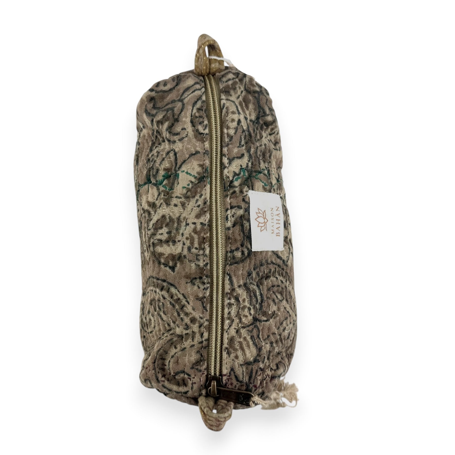Trousse toilette maquillage Kantha Bagru en coton artisanal vintage accessoire yoga bohème femme Maison Bahan