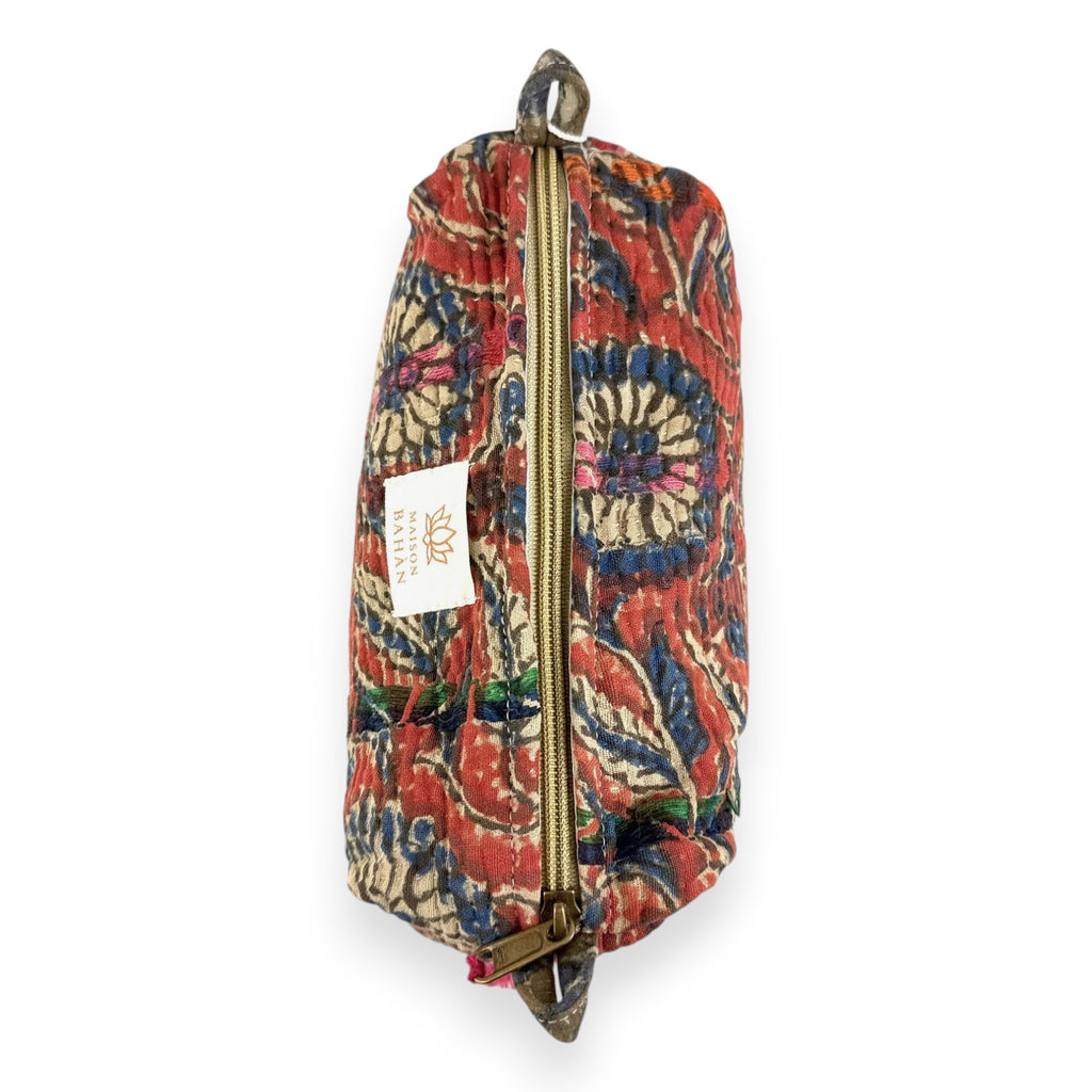 Trousse toilette maquillage Kantha Bagru en coton artisanal vintage accessoire yoga bohème femme Maison Bahan