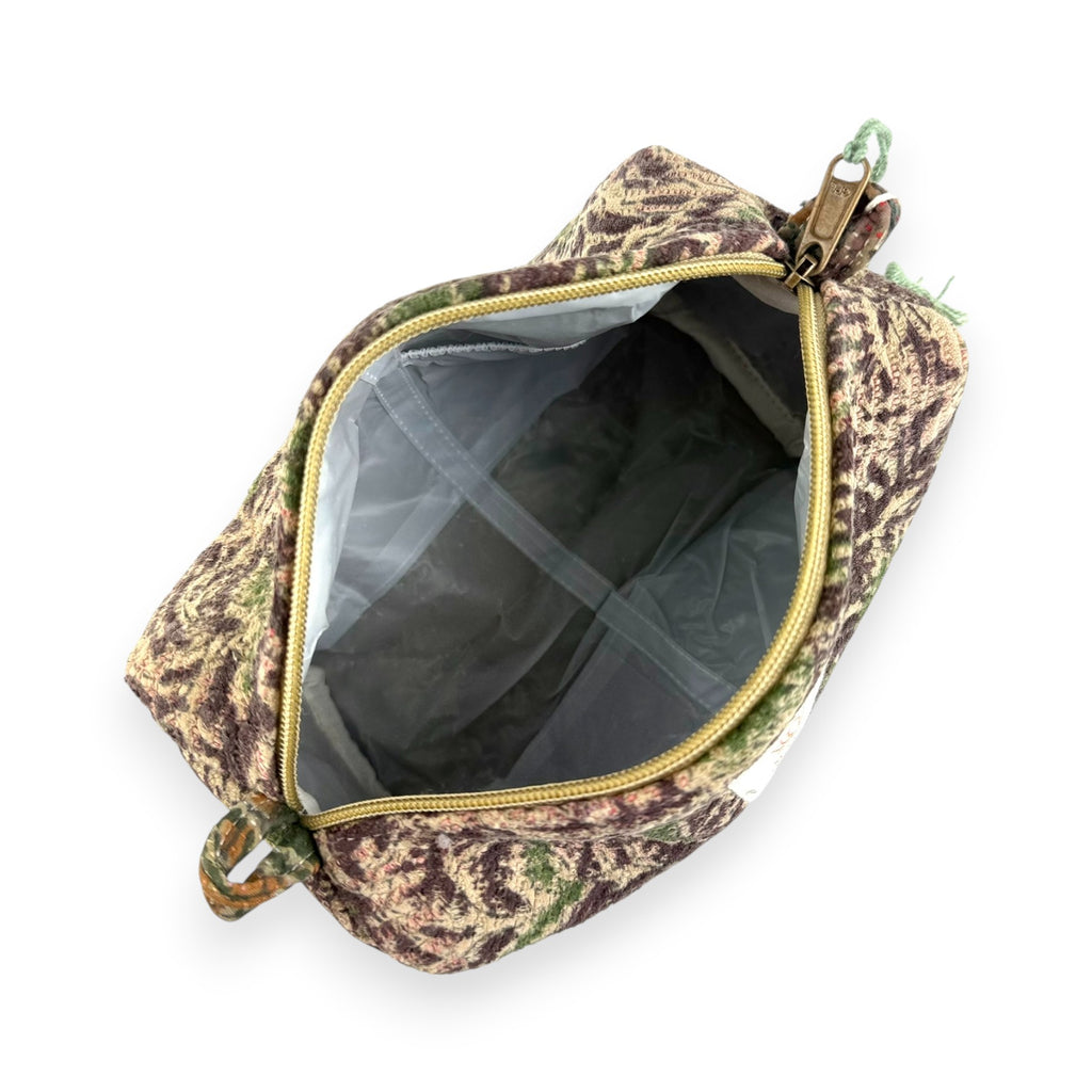 Trousse toilette maquillage Kantha Bagru en coton artisanal vintage accessoire yoga bohème femme Maison Bahan
