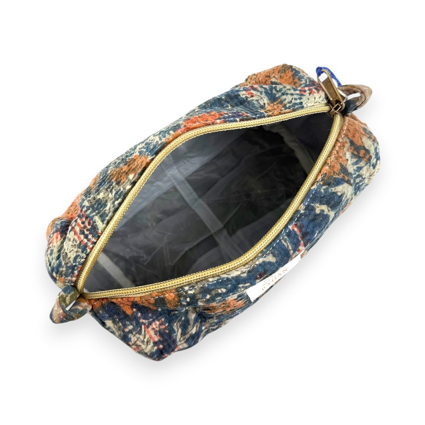 Trousse toilette maquillage Kantha Bagru en coton artisanal vintage accessoire yoga bohème femme Maison Bahan