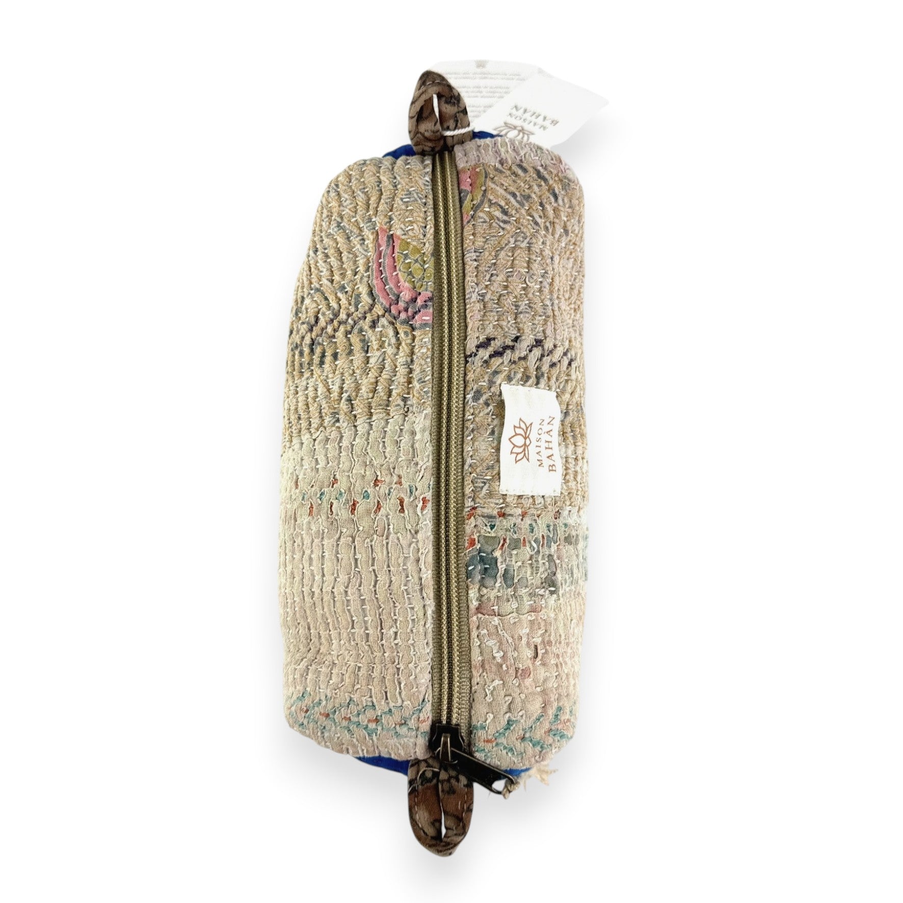 Trousse toilette maquillage Kantha Bagru en coton artisanal vintage accessoire yoga bohème femme Maison Bahan