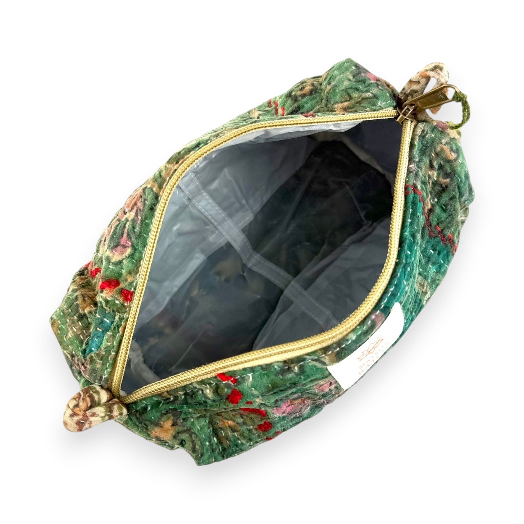 Trousse toilette maquillage Kantha Bagru en coton artisanal vintage accessoire yoga bohème femme Maison Bahan