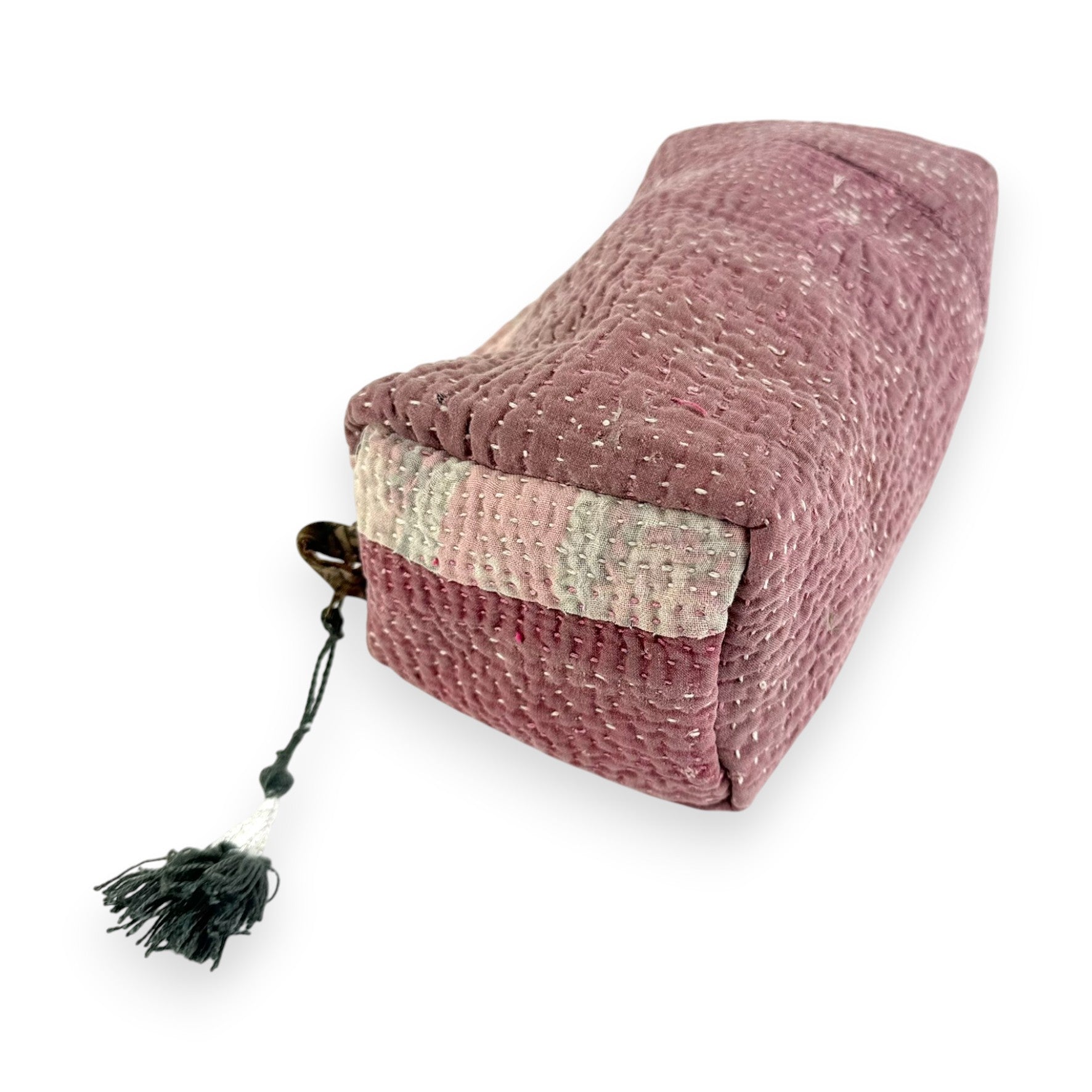 Trousse toilette maquillage Kantha Bagru en coton artisanal vintage accessoire yoga bohème femme Maison Bahan