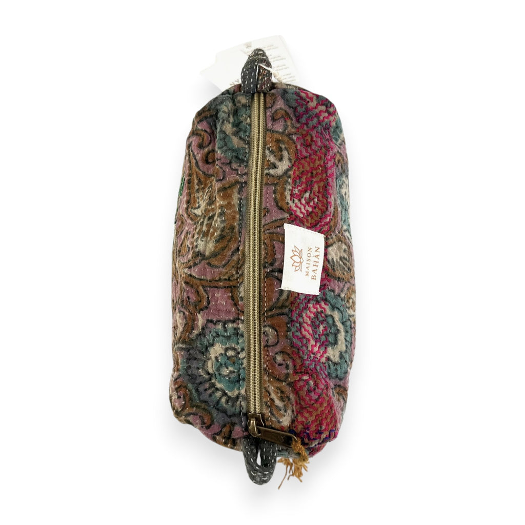 Trousse toilette maquillage Kantha Bagru en coton artisanal vintage accessoire yoga bohème femme Maison Bahan