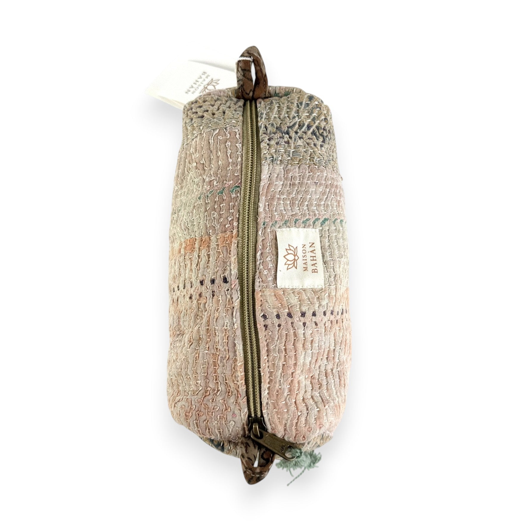 Trousse toilette maquillage Kantha Bagru en coton artisanal vintage accessoire yoga bohème femme Maison Bahan