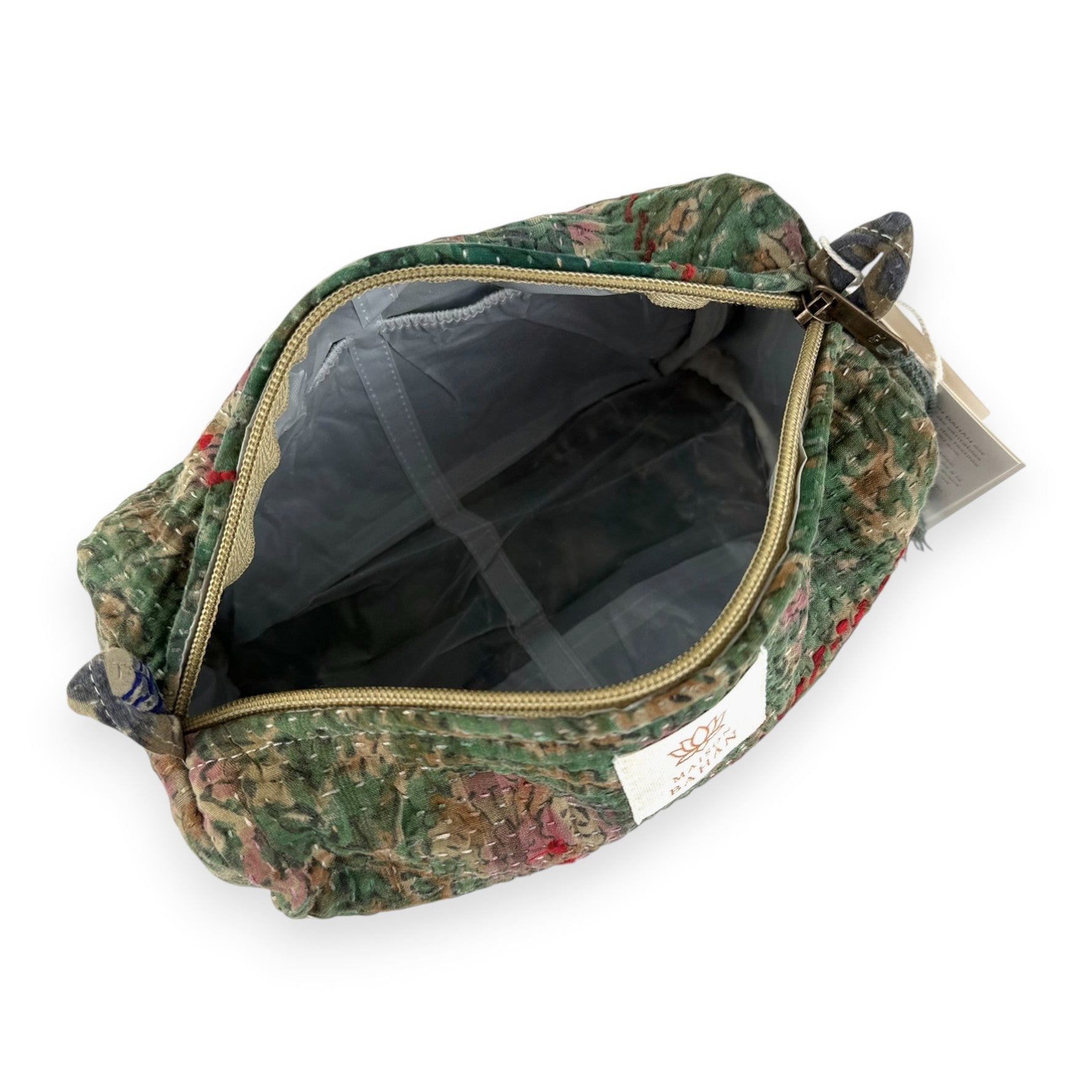 Trousse toilette maquillage Kantha Bagru en coton artisanal vintage accessoire yoga bohème femme Maison Bahan
