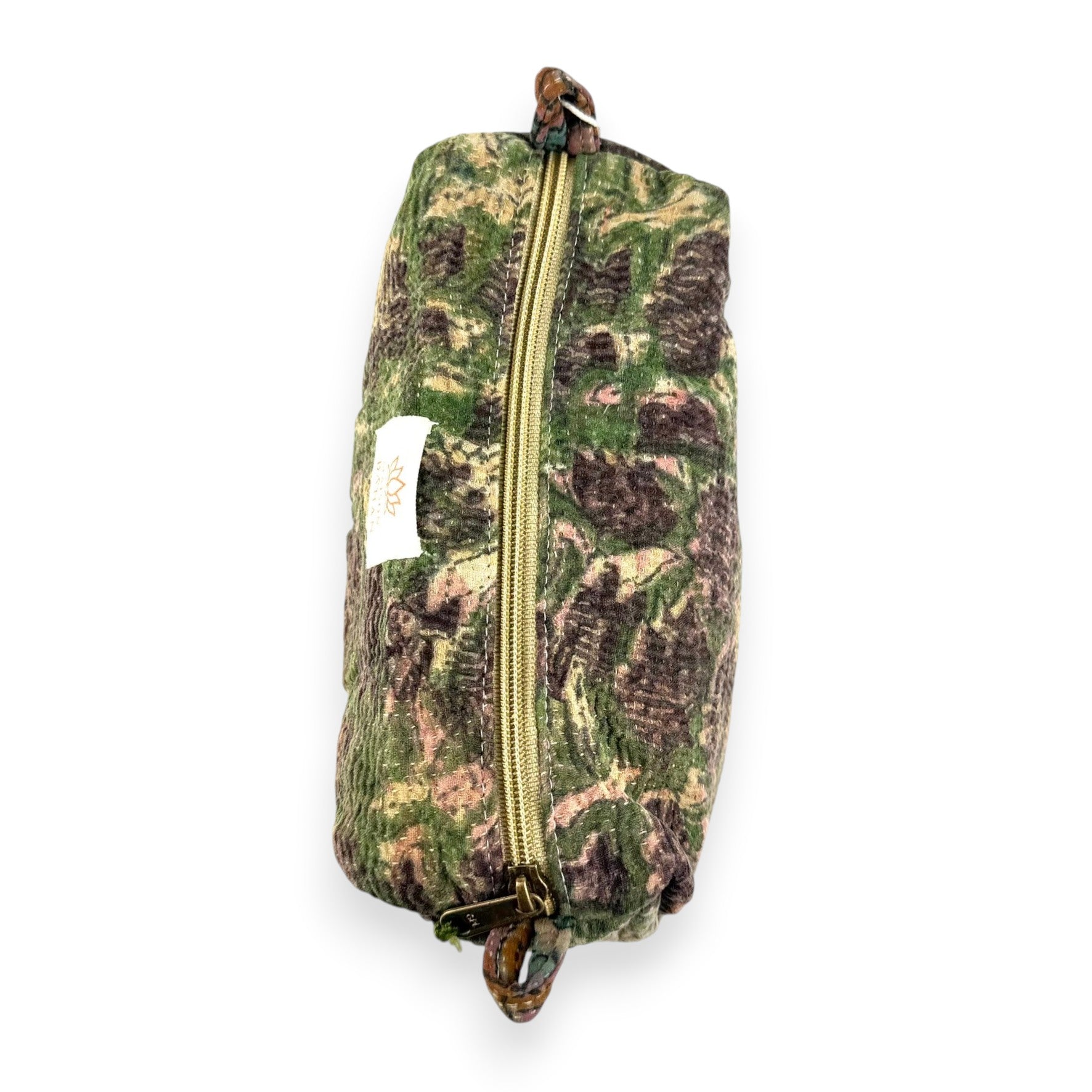 Trousse toilette maquillage Kantha Bagru en coton artisanal vintage accessoire yoga bohème femme Maison Bahan