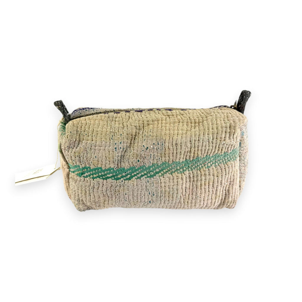 Trousse toilette maquillage Kantha Bagru en coton artisanal vintage accessoire yoga bohème femme Maison Bahan