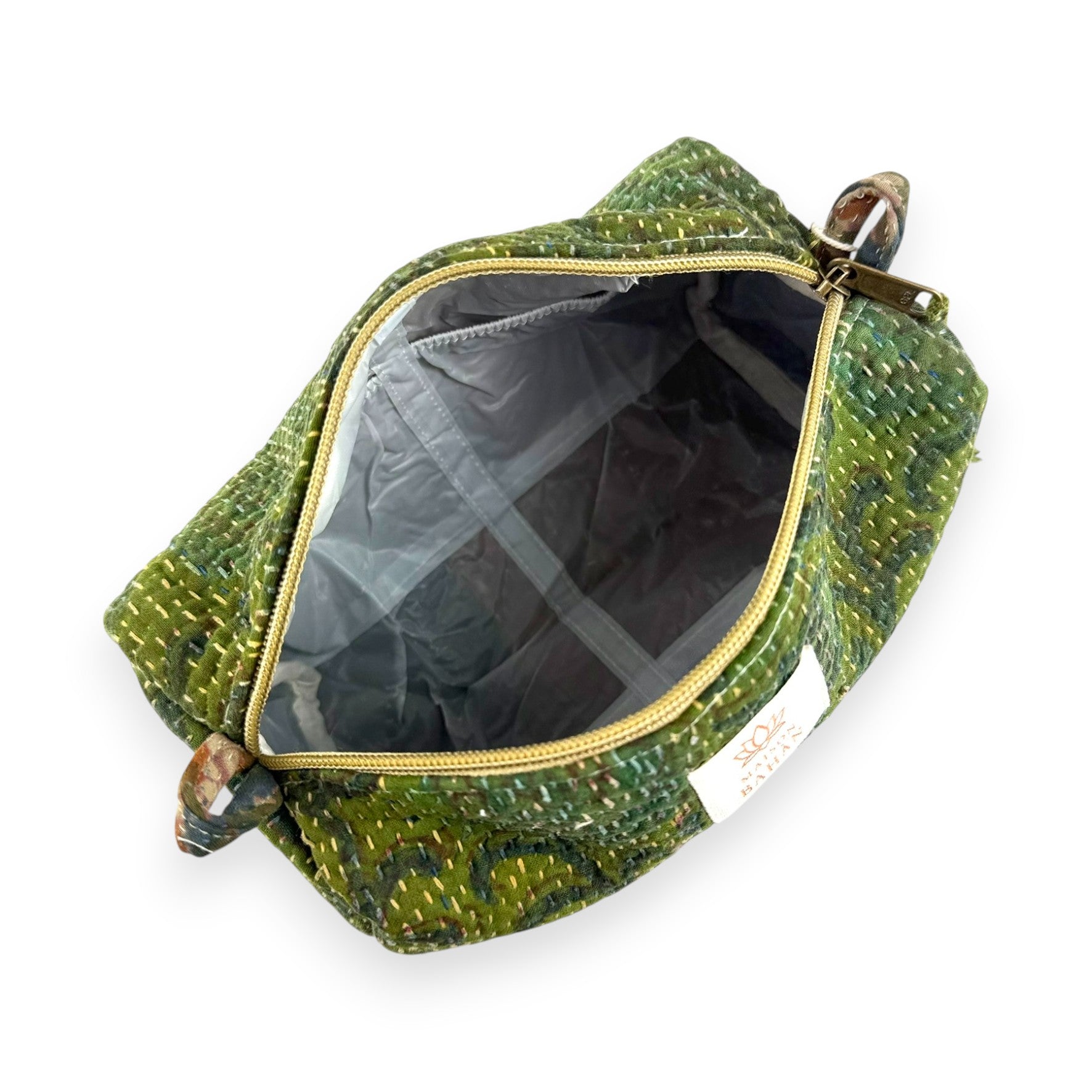 Trousse toilette maquillage Kantha Bagru en coton artisanal vintage accessoire yoga bohème femme Maison Bahan