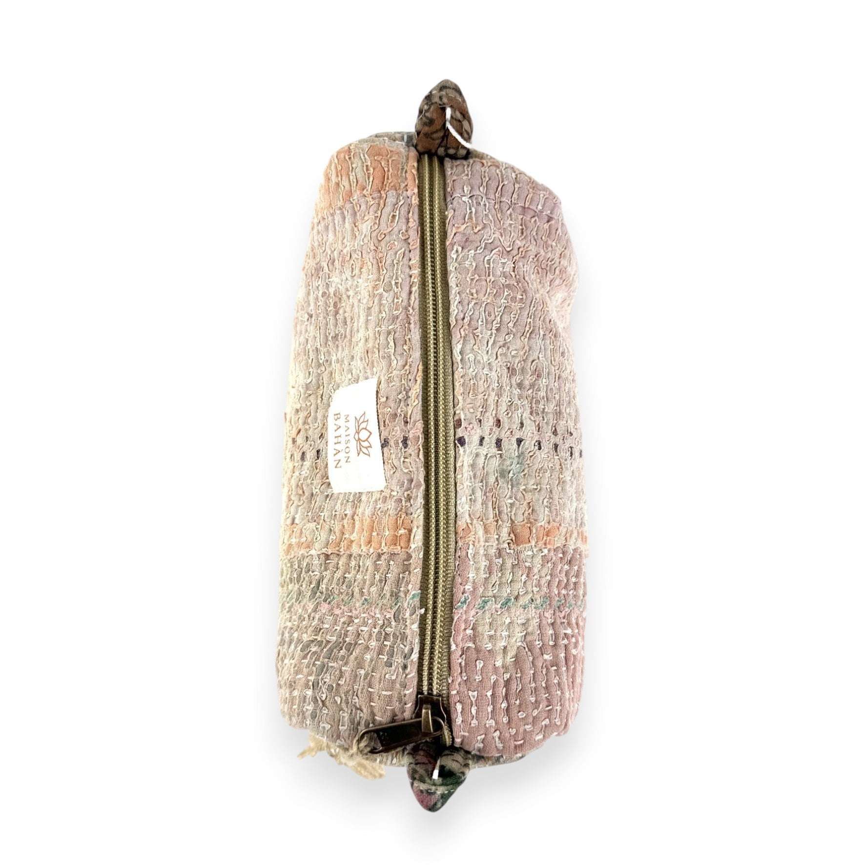 Trousse toilette maquillage Kantha Bagru en coton artisanal vintage accessoire yoga bohème femme Maison Bahan