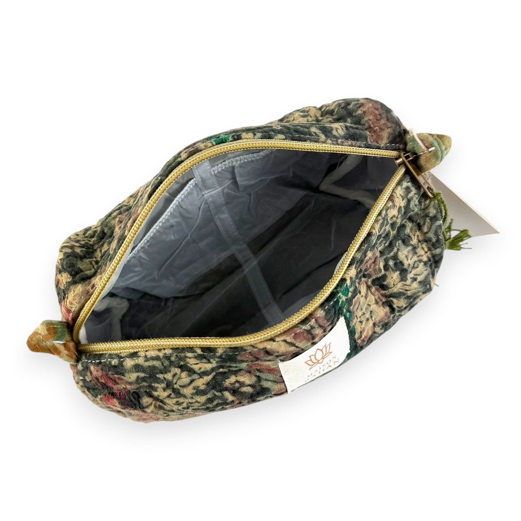 Trousse toilette maquillage Kantha Bagru en coton artisanal vintage accessoire yoga bohème femme Maison Bahan