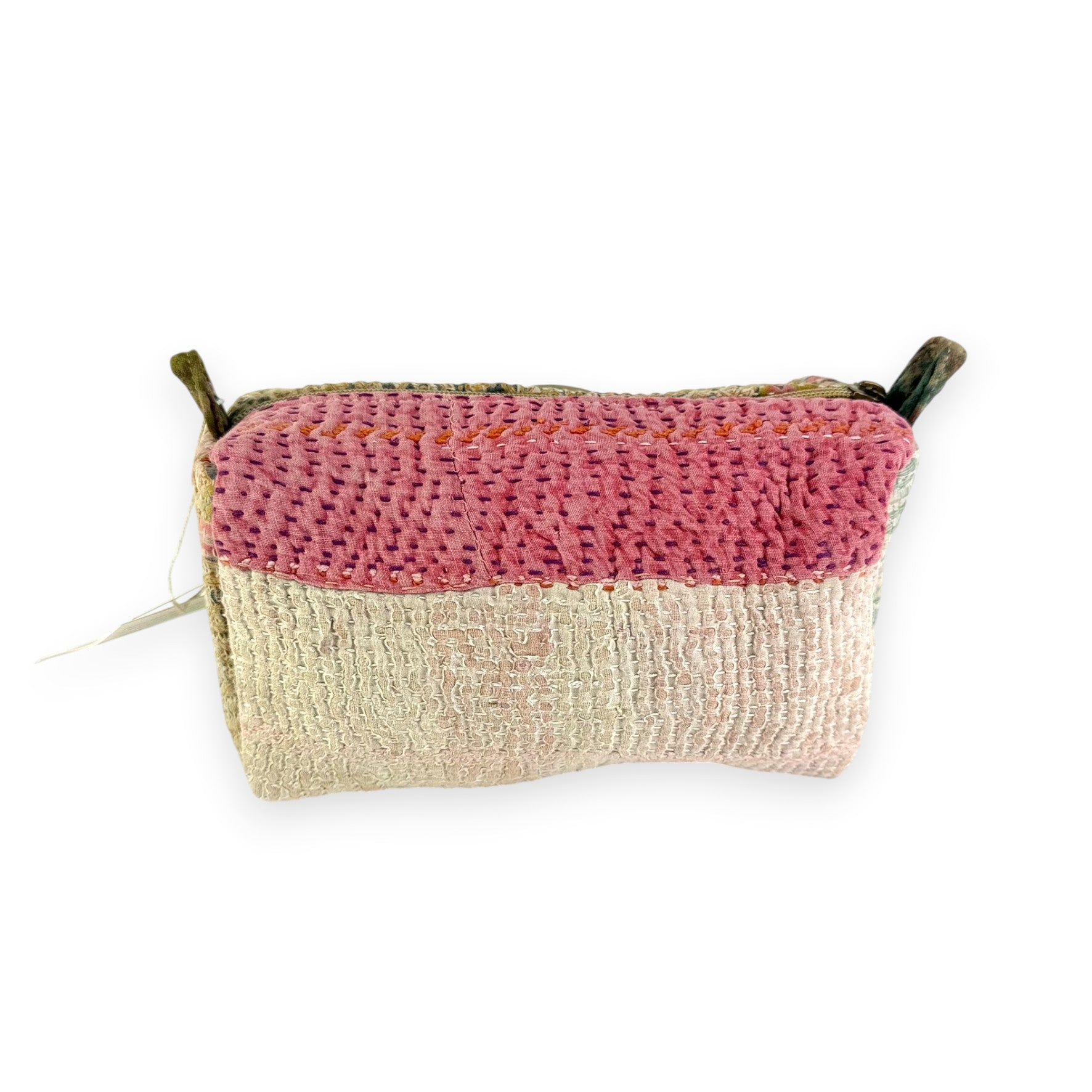 Trousse toilette maquillage Kantha Bagru en coton artisanal vintage accessoire yoga bohème femme Maison Bahan
