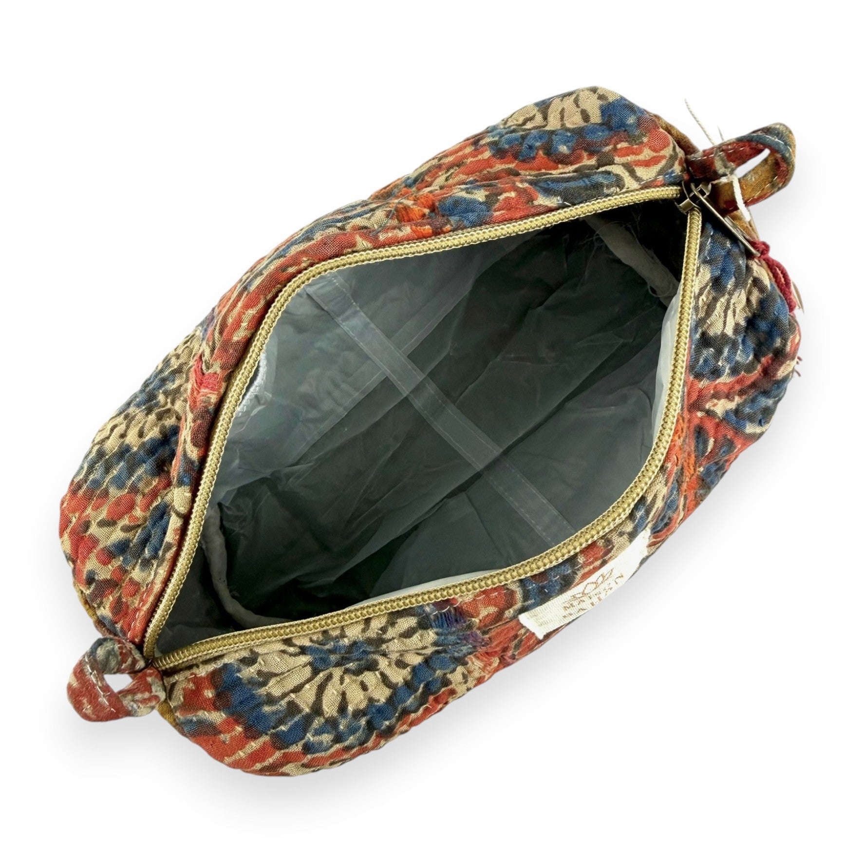 Trousse toilette maquillage Kantha Bagru en coton artisanal vintage accessoire yoga bohème femme Maison Bahan