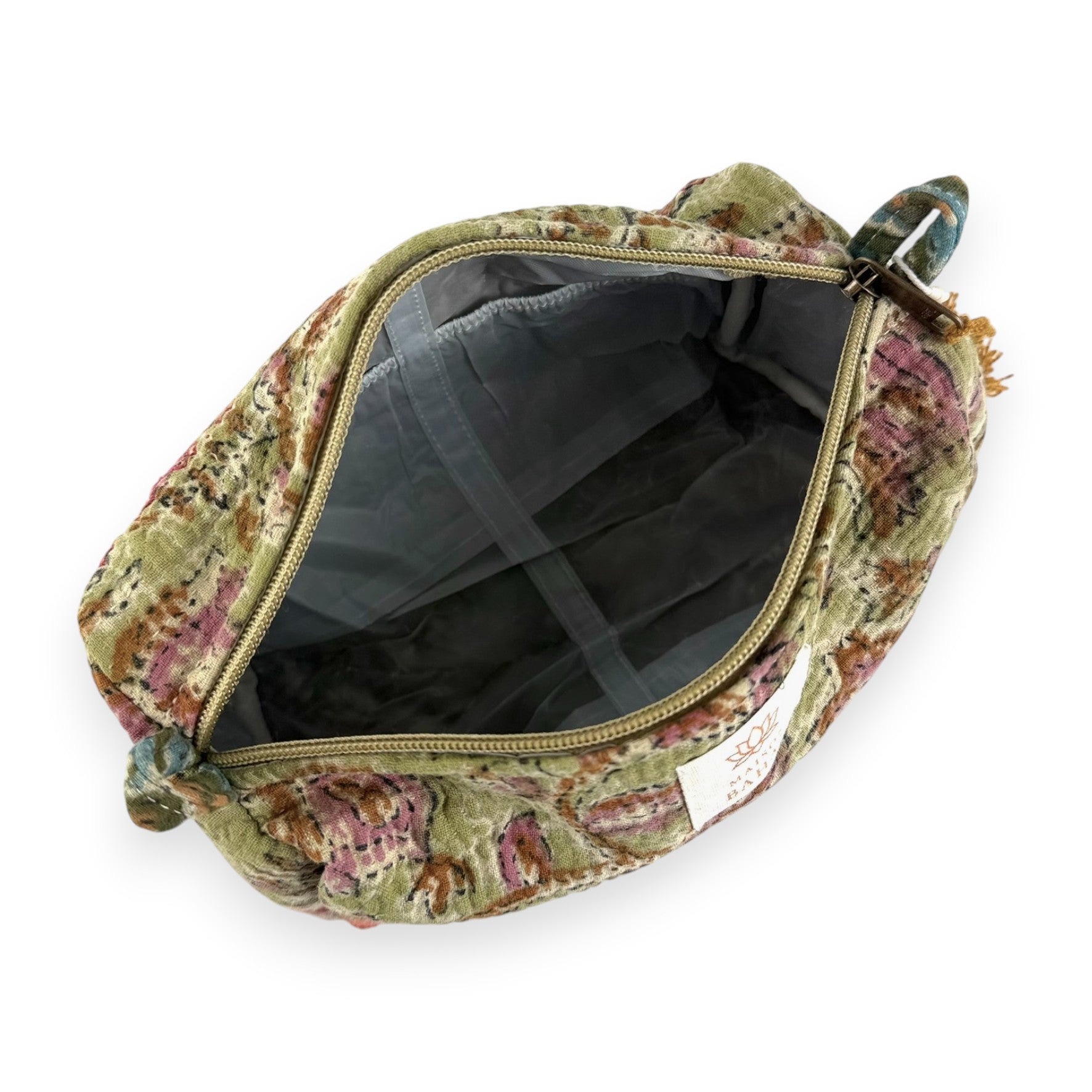 Trousse toilette maquillage Kantha Bagru en coton artisanal vintage accessoire yoga bohème femme Maison Bahan