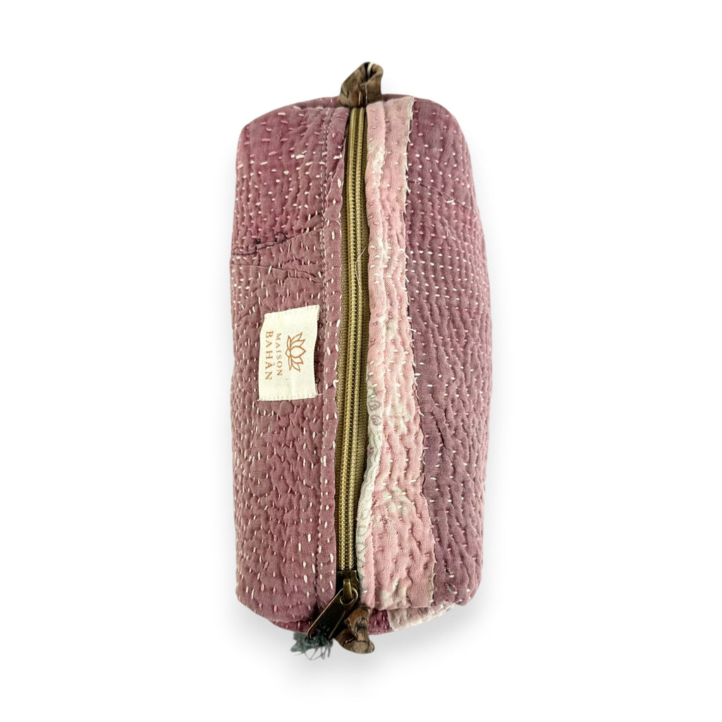 Trousse toilette maquillage Kantha Bagru en coton artisanal vintage accessoire yoga bohème femme Maison Bahan
