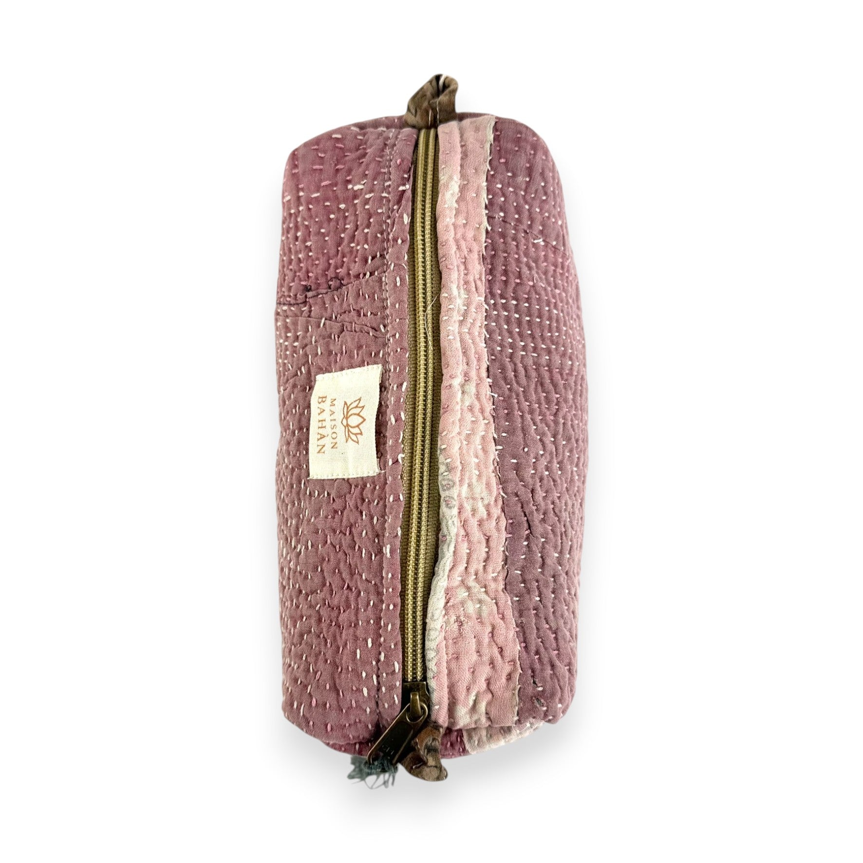 Trousse toilette maquillage Kantha Bagru en coton artisanal vintage accessoire yoga bohème femme Maison Bahan