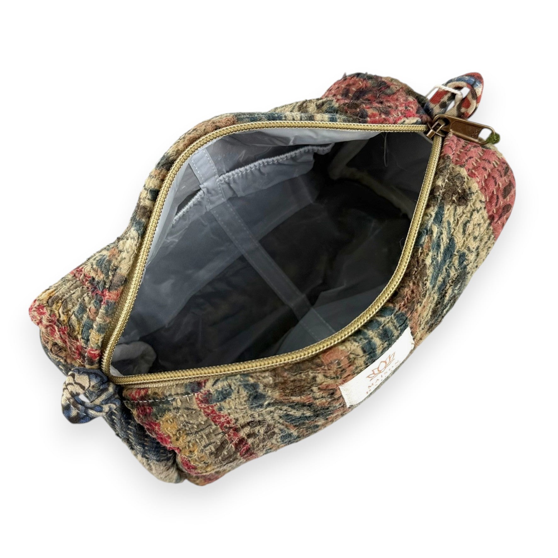 Trousse toilette maquillage Kantha Bagru en coton artisanal vintage accessoire yoga bohème femme Maison Bahan
