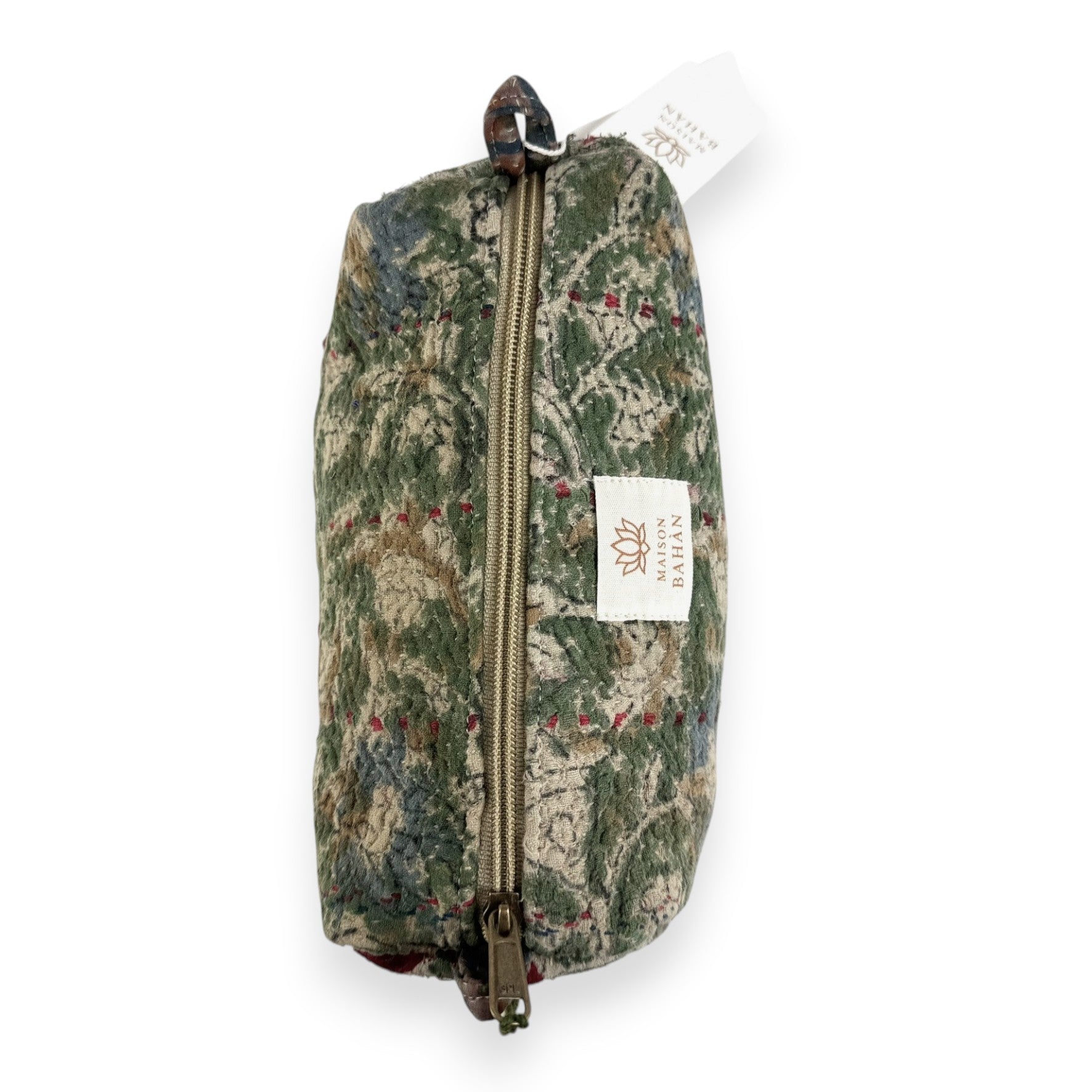 Trousse toilette maquillage Kantha Bagru en coton artisanal vintage accessoire yoga bohème femme Maison Bahan