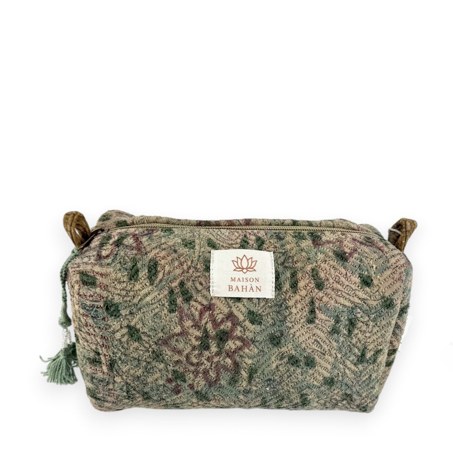 Trousse toilette maquillage Kantha Bagru en coton artisanal vintage accessoire yoga bohème femme Maison Bahan