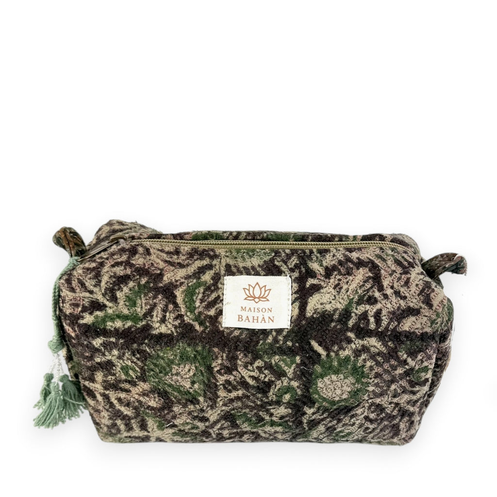 Trousse toilette maquillage Kantha Bagru en coton artisanal vintage accessoire yoga bohème femme Maison Bahan