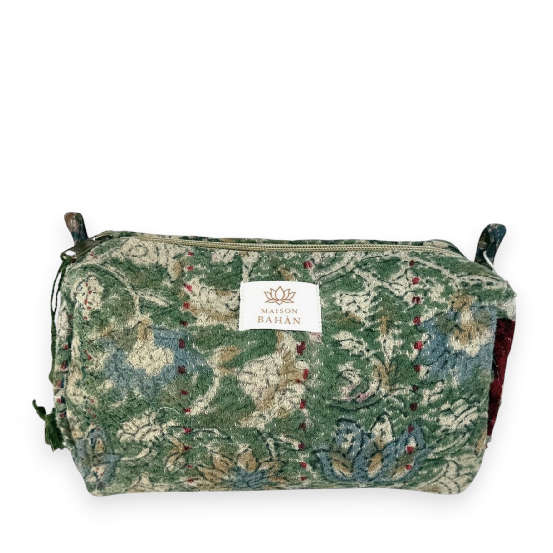 Trousse toilette maquillage Kantha Bagru en coton artisanal vintage accessoire yoga bohème femme Maison Bahan